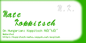 mate koppitsch business card